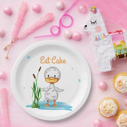 小食べ小鴨の中性ベビーシャワー ペーパープレート (パーティー)