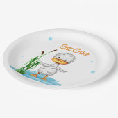 小食べ小鴨の中性ベビーシャワー ペーパープレート (アングル)