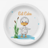 小食べ小鴨の中性ベビーシャワー ペーパープレート (正面)