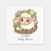 小魅力的羊の赤ちゃんシャワー スタンダードカクテルナプキン (正面)