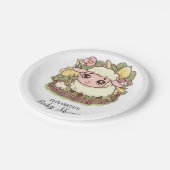 小魅力的羊の赤ちゃんシャワー ペーパープレート (アングル)