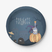 小魔女 |ハローウィンパーティパーソナライズされた ペーパープレート (正面)