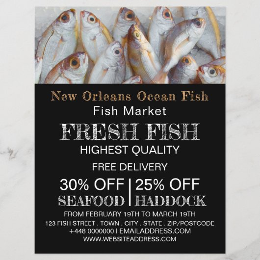 小魚，魚屋/妻，魚市場の広告 チラシ (正面)