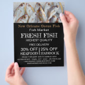 小魚，魚屋/妻，魚市場の広告 チラシ (手)