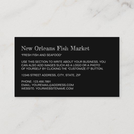 小魚，魚屋/妻，魚市場 名刺 (裏面)