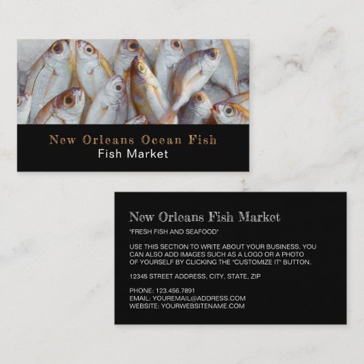 小魚，魚屋/妻，魚市場 名刺 (正面/裏面)
