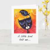 小鳥が私に言った – グリーティングカード (黄色い花)