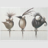 小鳥が離れ線に止まる 薄葉紙 (正面)