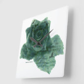 小鳥に聞いたバラ スクエア壁時計 (傾斜)