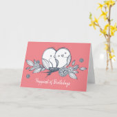 小鳥のハッピーバースデーカード カード (黄色い花)