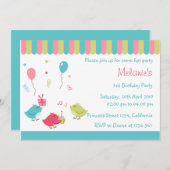 小鳥のパーティの招待状 招待状 (正面/裏面)