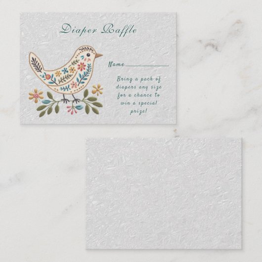 小鳥のフローラカラフルの赤ちゃんシャワー エンクロージャーカード (正面/裏面)