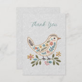 小鳥のフローラカラフルサンキューカード サンキューカード (正面/裏面)