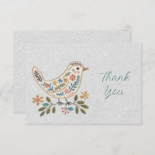 小鳥のフローラカラフルサンキューカード サンキューカード (正面/裏面)