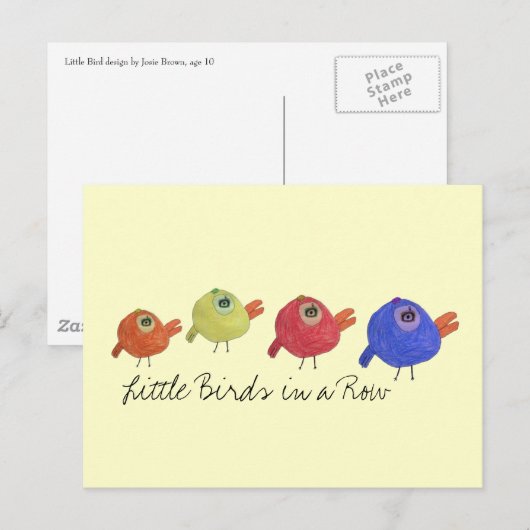 小鳥の列 ポストカード (正面/裏面)
