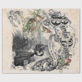 小鳥の最愛のDecoupageポスター ラッピングペーパー (フラット)