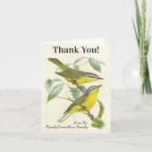 小鳥の枝の上に、"ありがとう！"、ヴィンテージ見て カード (正面)