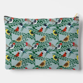 小鳥の枝パーソナライズされた アクセサリーポーチ (裏面)