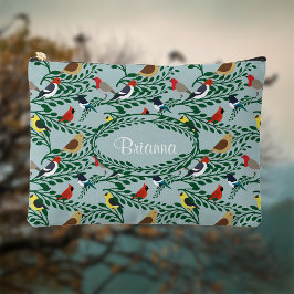 小鳥の枝パーソナライズされた アクセサリーポーチ