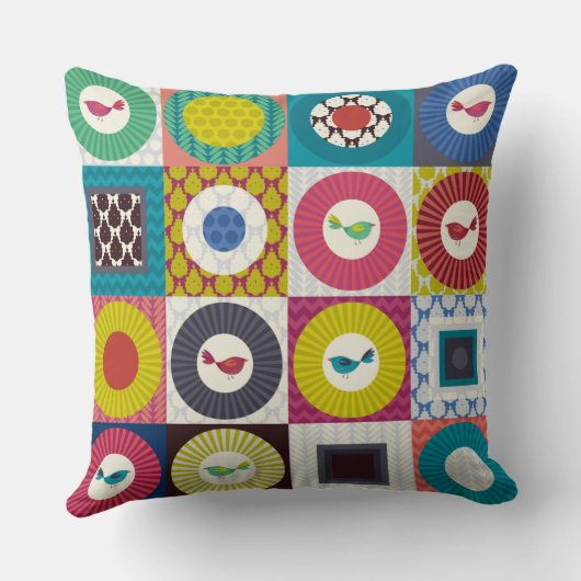 小鳥の群れ クッション (裏面)