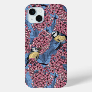 小鳥の薄紫 iPhone 15 MINIケース