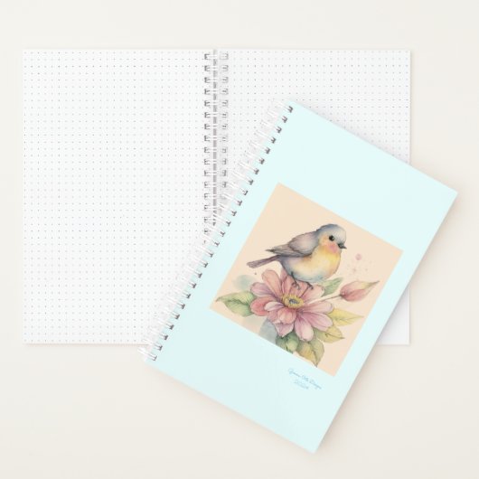 小鳥の行頭文字のノート ノートブック (内側)