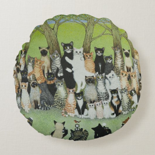 小鳥を見て下さい ラウンドクッション (正面)