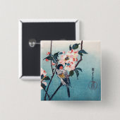 小鳥オン桜分枝広重ファインアート 缶バッジ (正面&裏面)