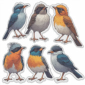 小鳥ステッカーコレクションセット 🐦 シール (正面)