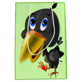 小鳥ハートおもしろい抱き枕カスタマイズ ミディアムペーパーバッグ