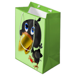 小鳥ハートおもしろい抱き枕カスタマイズ ミディアムペーパーバッグ