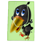 小鳥ハートおもしろい抱き枕カスタマイズ ミディアムペーパーバッグ (裏面)