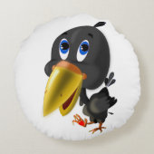 小鳥ハートギフト丸おもしろい枕 ラウンドクッション (裏面)