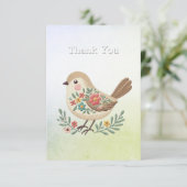 小鳥フローラ金ゴールドサンキューカード サンキューカード (スタンド正面)