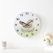 小鳥フローラ金ゴールド壁時計 ラージ壁時計 (ホーム)