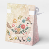 小鳥離れ花ピンクのお願い箱 フェイバーボックス (裏面サイド)