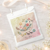 小鳥離れ花ピンクのバッグ フェイバーバッグ (クリップ留めされた状態)