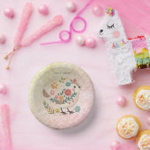 小鳥離れ花ピンク紙丼 ペーパーボウル (パーティー)