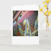 小鳥 カード (黄色い花)