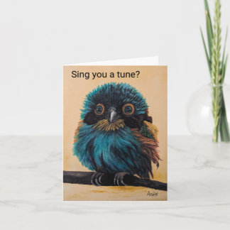 小鳥、4" x 5.6インチ折り畳みグリーティングカード カード