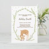小鹿の赤ちゃんシャワー招待ウッドランド森 招待状 (スタンド正面)