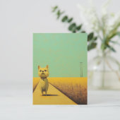 小麦おもしろい畑の歩道 ポストカード (スタンド正面)