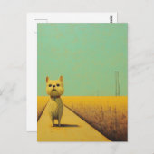 小麦おもしろい畑の歩道 ポストカード (正面/裏面)