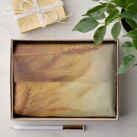 小麦お洒落畑の風景アートデコップページ 薄葉紙 (ギフト)