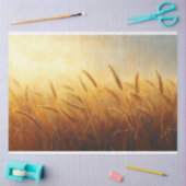 小麦お洒落畑の風景アートデコップページ 薄葉紙 (クラフト)