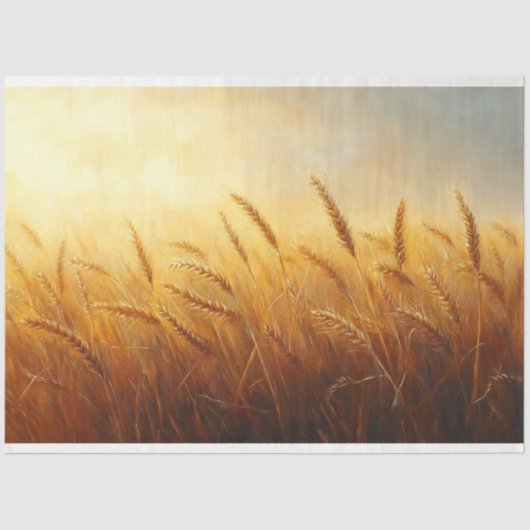 小麦お洒落畑の風景アートデコップページ 薄葉紙 (正面)