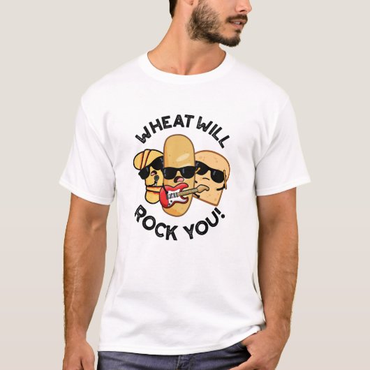 小麦があなたをロックする面白い食べ物のダジャレ Tシャツ (正面)