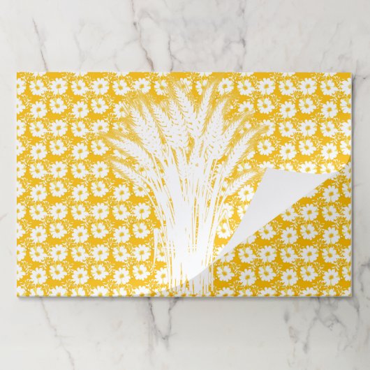 小麦とデイジー紙ランチョンマット ペーパーパッド (折り畳み)
