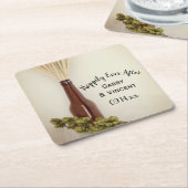 小麦とホップスブルワリ結婚ーズ スクエアペーパーコースター (アングル)