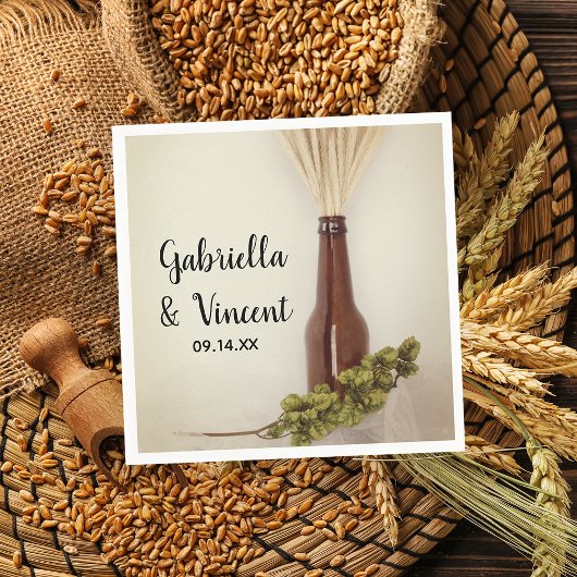 小麦とホップスブルワリ結婚ーズ スタンダードカクテルナプキン